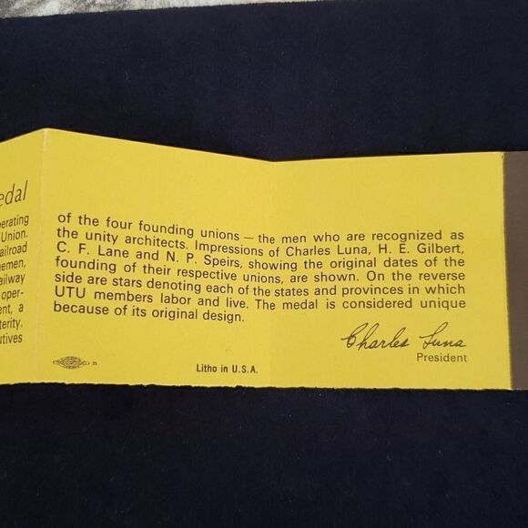 Vintage UTU Commemorative Medallion - Dated 1969 - Picture 7 of 9